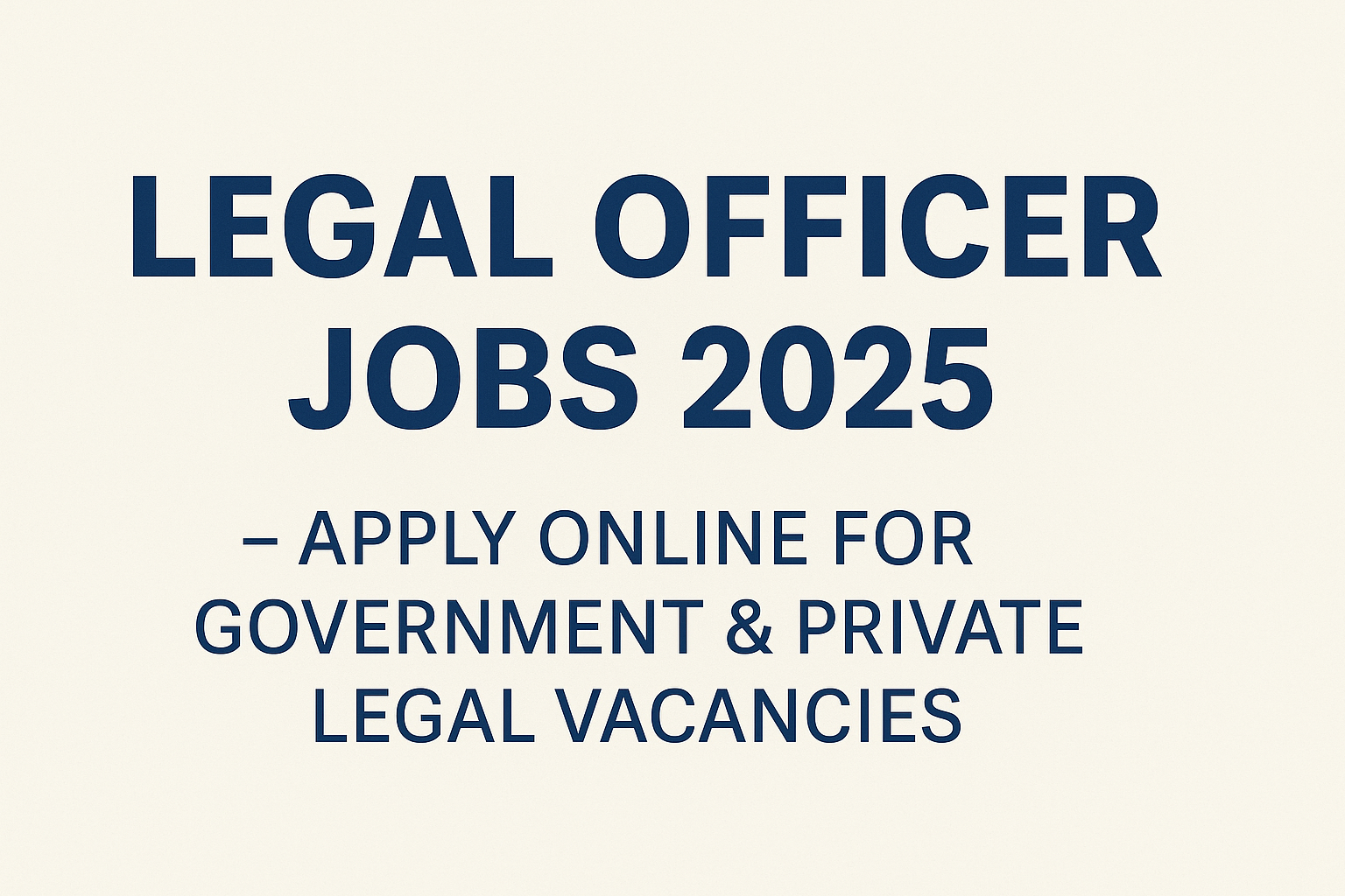 Legal Officer Jobs 2025