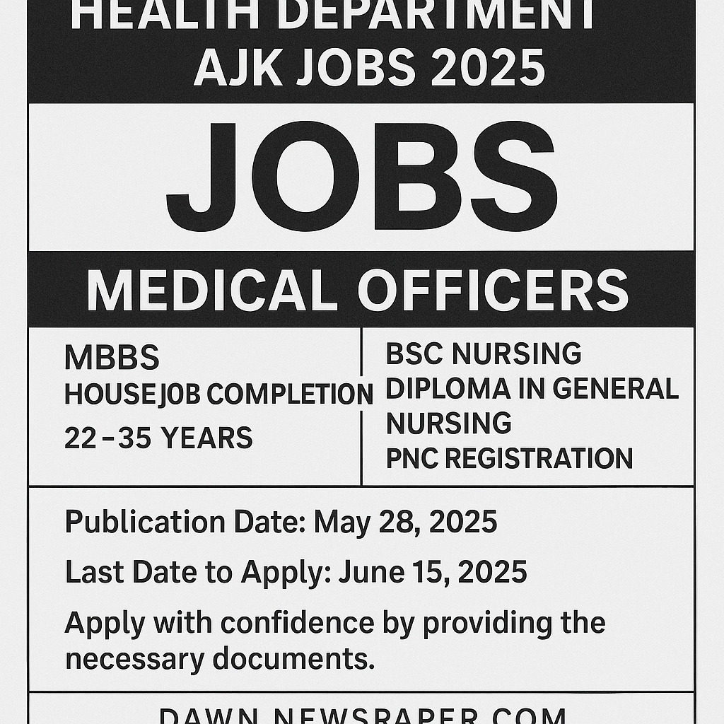 Health Department AJK Jobs 2025