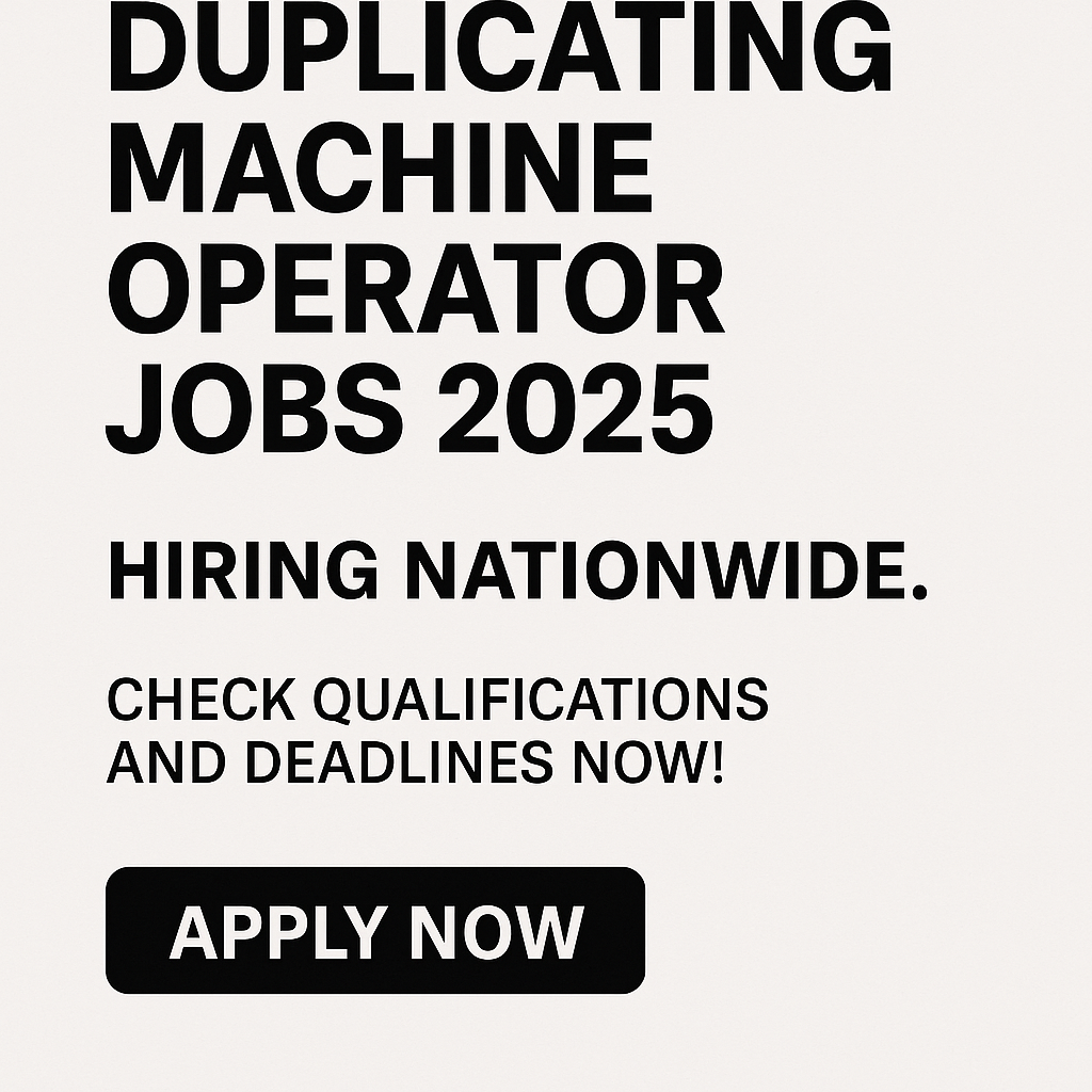 Duplicating Machine Operator Jobs 2025