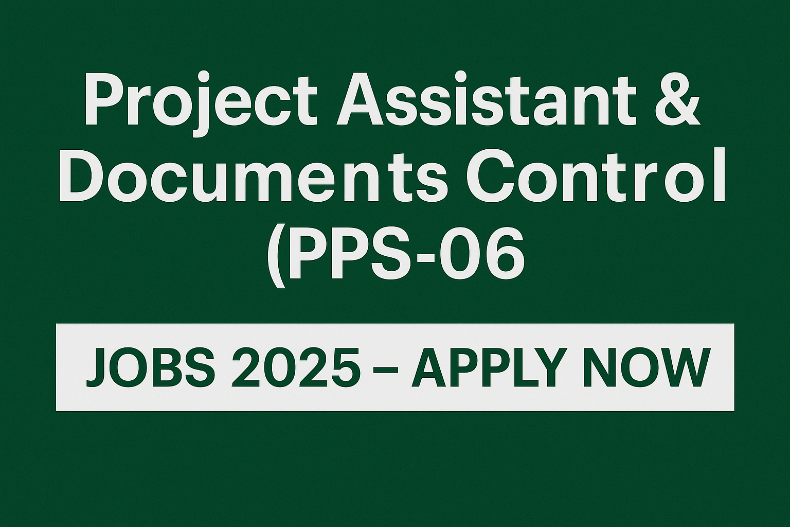 Project Assistant & Documents Control (PPS-06)